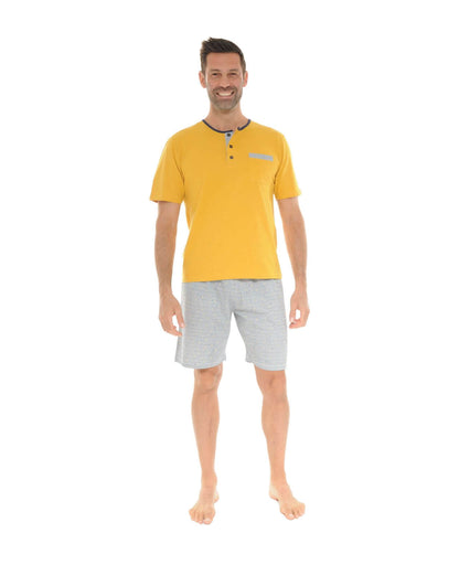  PYJAMA COURT JAUNE WOODY