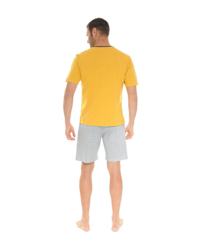  PYJAMA COURT JAUNE WOODY