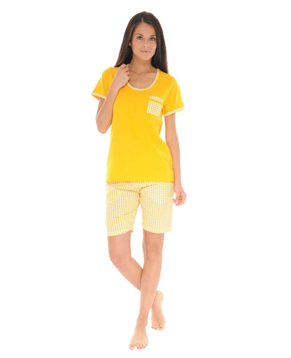  PYJAMA COURT JAUNE VIANELLE