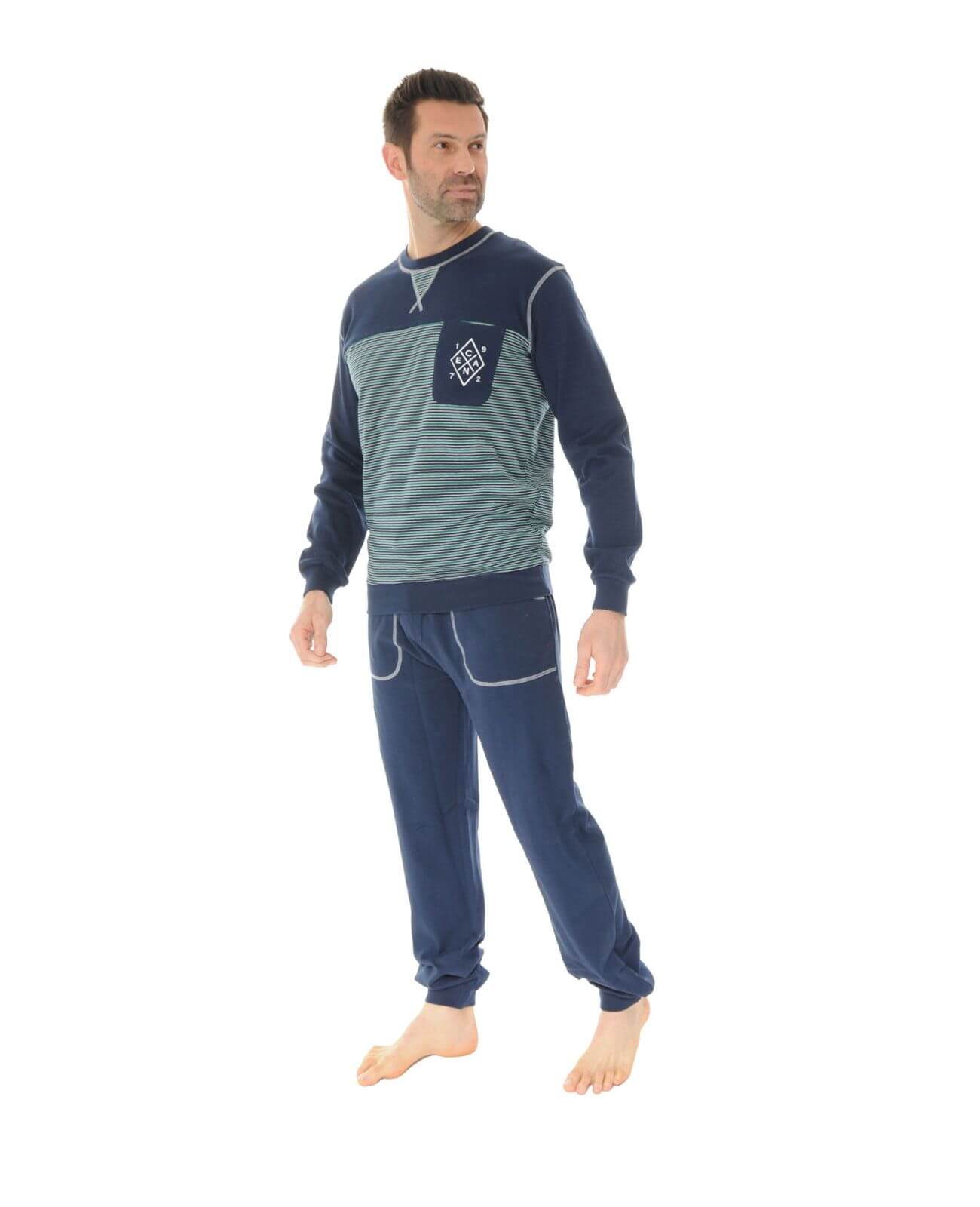  PYJAMA LONG JOGGING BLEU SAHEL