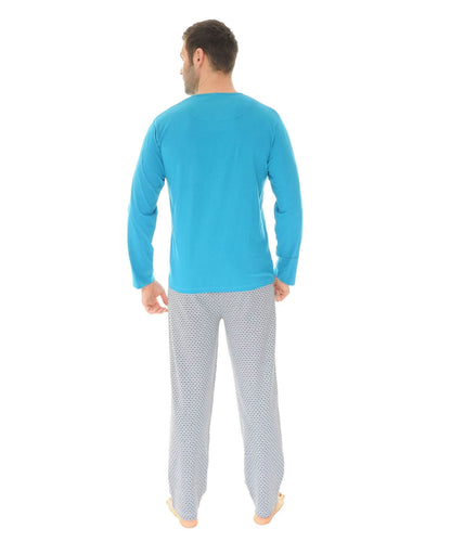  PYJAMA LONG BLEU SHAWN