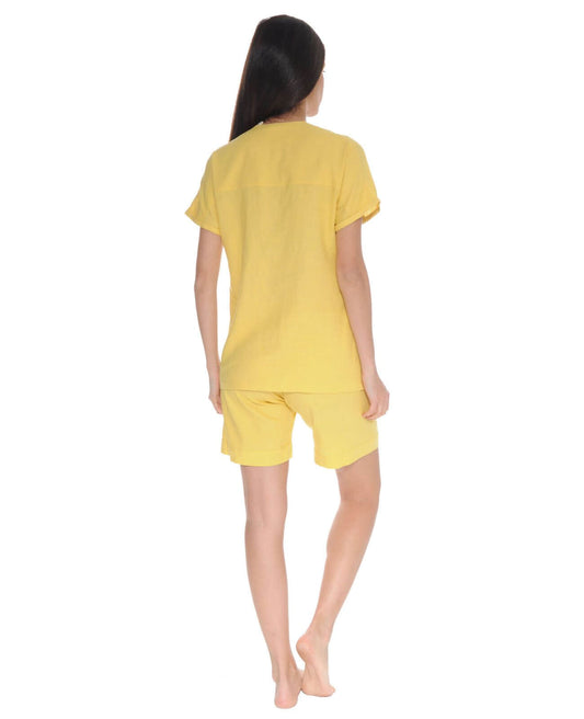  PYJAMA COURT JAUNE OLYMPIE