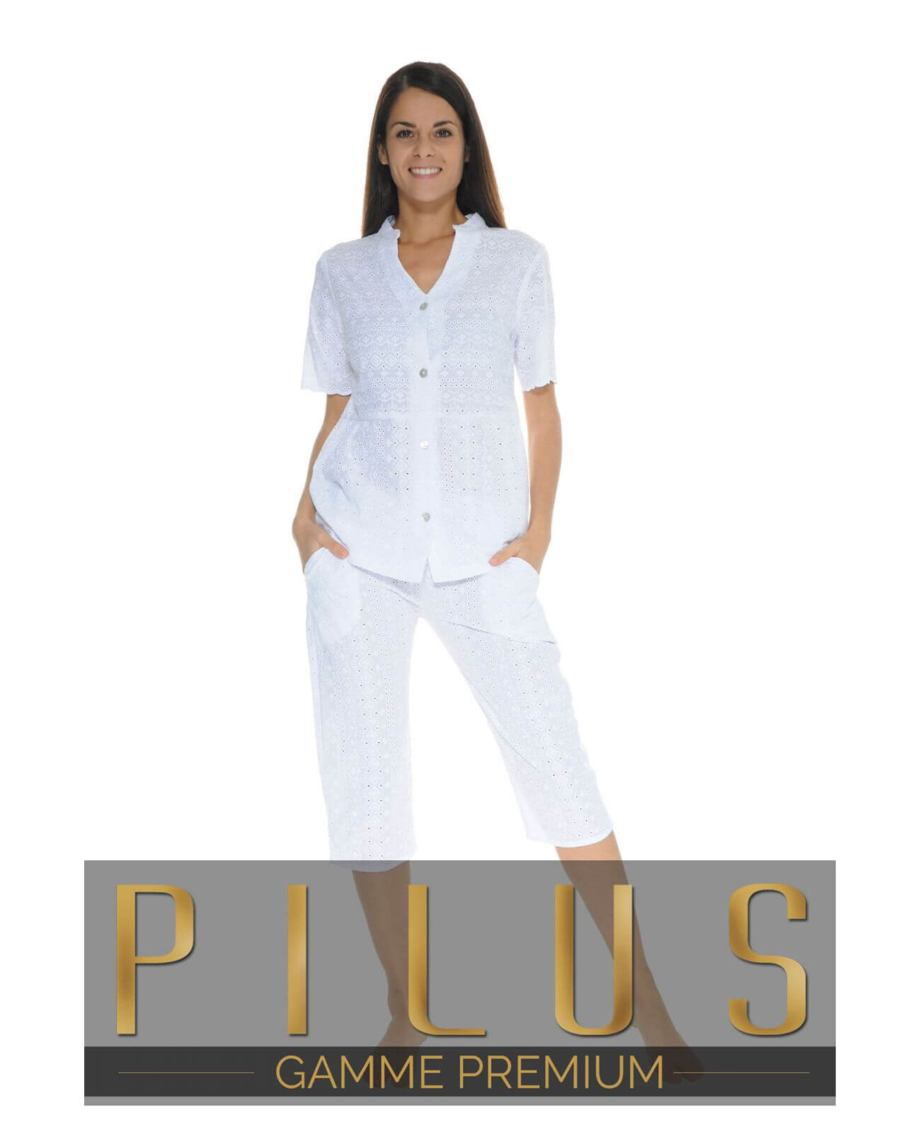  PYJAMA BOUTONNE BLANC OSCARINE