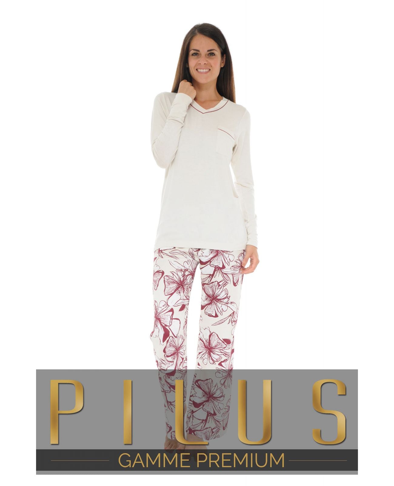  PYJAMA LONG ECRU TANYA