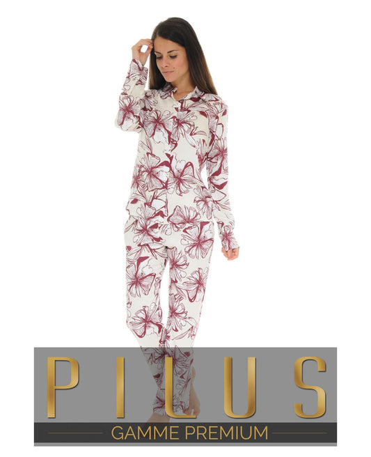  PYJAMA BOUTONNE BORDEAUX TANYA