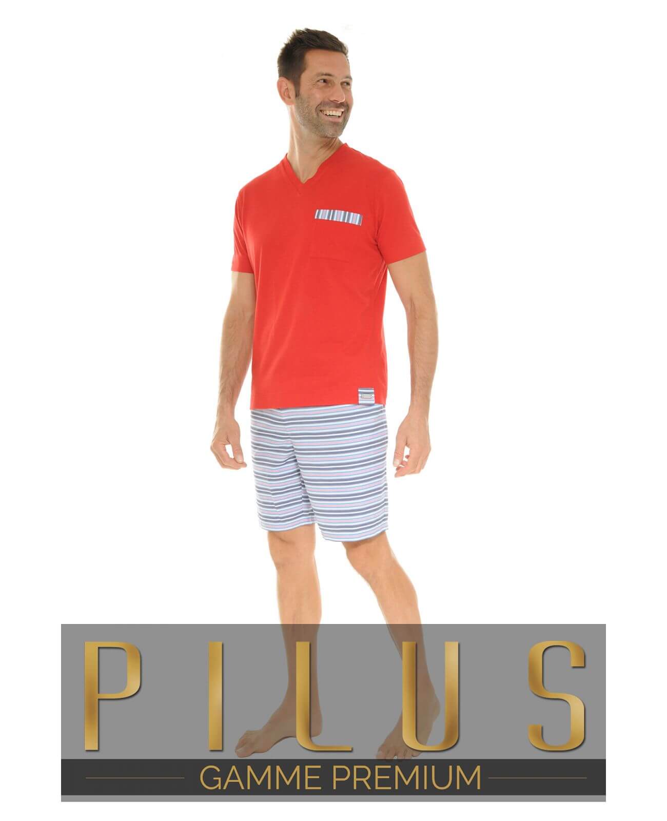  PYJAMA COURT ROUGE XANTIS