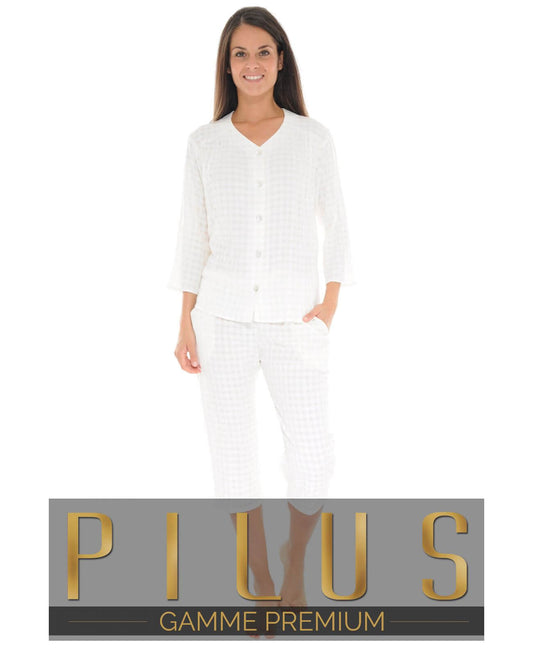  PYJAMA BOUTONNE BLANC YACINTHE