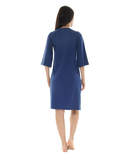  ROBE D'ETE LONGUE BLEU VIDIANE